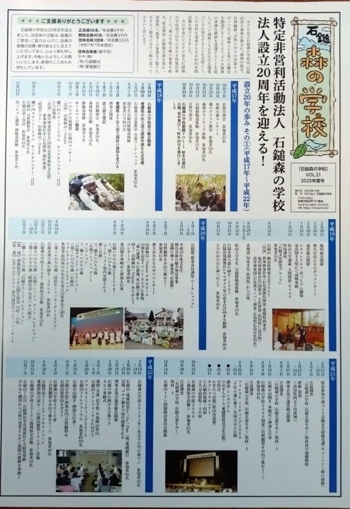 石鎚森の学校新聞　発刊　最新号ＶＯＬ２1の画像